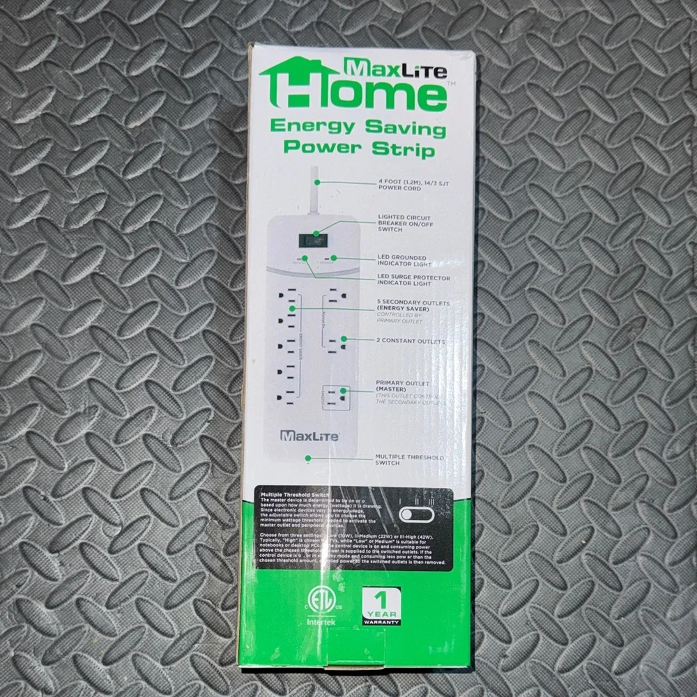 White Energy Efficient Power Strip